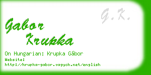 gabor krupka business card