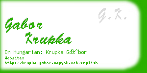 gabor krupka business card